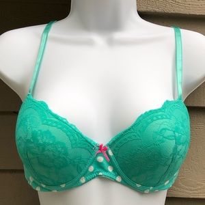 ‘SOLD’ Lace and Polka Dot Push-up Bra 36C NWOT